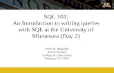 SQL 101: An Introduction to writing queries with SQL at the University of Minnesota (Day 2)