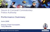 Devon & Cornwall Constabulary Police Authority Performance Summary June 2009