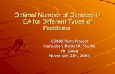 Optimal Number of Genders in EA for Different Types of Problems