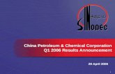 China Petroleum & Chemical Corporation Q1 2006 Results Announcement