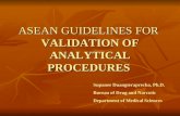 ASEAN GUIDELINES FOR  VALIDATION OF ANALYTICAL PROCEDURES