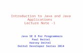 Introduction to  Java and  Java Applications  Lecture Note  -1