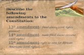 13 th amendment -   freed slaves (civil rights granted)