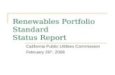 Renewables Portfolio Standard Status Report
