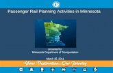 Passenger Rail Planning Activities in Minnesota 