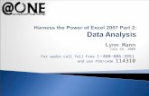 Harness the Power of Excel 2007 Part 2: Data Analysis