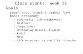 Class events: week 11