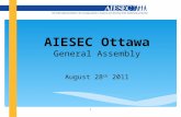 AIESEC Ottawa General Assembly August 28 th  2011