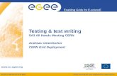 Testing & test writing SA3 All Hands Meeting CERN