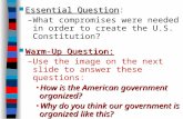 Essential Question : What compromises were needed in order to create the U.S. Constitution?