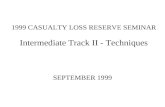 1999 CASUALTY LOSS RESERVE SEMINAR Intermediate Track II - Techniques