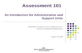 Assessment 101  An Introduction for Administrative and Support Units