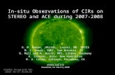 In-situ Observations of CIRs on STEREO and ACE during 2007-2008