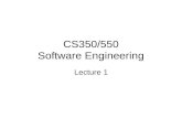 CS350/550 Software Engineering
