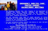 EMERGENCY SHELTER CARE  FOSTER PARENT  RECRUITMENT MEETINGS