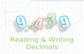 Reading & Writing Decimals