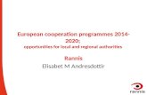 European cooperation programmes 2014-2020 ;  opportunities  for local and regional authorities