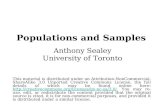 Populations and Samples Anthony Sealey University of Toronto