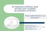 As disputas políticas pela  divisão dos royalties do petróleo no Brasil.