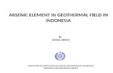 ARSENIC ELEMENT IN GEOTHERMAL FIELD IN INDONESIA