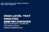 High-Level Text Analysis  and  Techniques