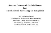 Some General Guidelines for Technical Writing in English