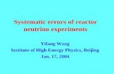 Systematic errors of reactor neutrino experiments