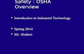 Safety :  OSHA Overview