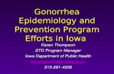 Gonorrhea Epidemiology and Prevention Program Efforts in Iowa