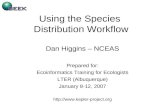Using the Species  Distribution Workflow