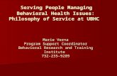 Serving People  Managing Behavioral Health Issues