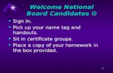 Welcome National Board Candidates