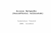 Access Networks   (Hozzáférési hálózatok)