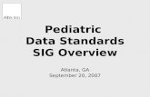 Pediatric  Data Standards SIG Overview