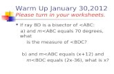 Warm Up January 30,2012 Please turn in your worksheets.