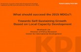 What should succeed the 2015 MDGs?: Towards Self-Sustaining Growth