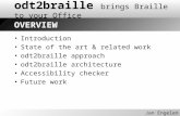 Introduction State of the art & related work odt2braille approach odt2braille architecture