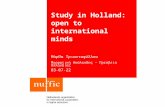 Study in Holland:  open to international minds