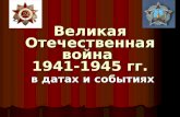 Великая Отечественная война  1941-1945 гг. в датах и событиях