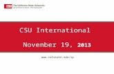 CSU International  November 19,  2013
