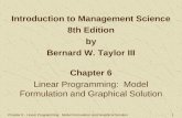 Chapter 6 Linear Programming:  Model Formulation and Graphical Solution
