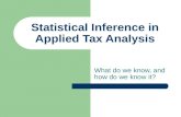 Statistical Inference in Applied Tax Analysis