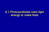 8.1 Photosynthesis uses light energy to make food