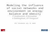 Modeling  the influence of social networks  and environment  on energy balance and  obesity