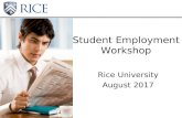 Student Employment Workshop