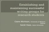 Establishing and maintaining successful writing groups for research students