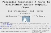 Parabolic Resonance: A Route to Hamiltonian Spatio-Temporal Chaos