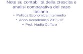 Note su contabilità della crescita e analisi comparativa del caso italiano