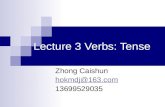 Lecture 3 Verbs: Tense