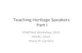 Teaching Heritage Speakers  Part I
